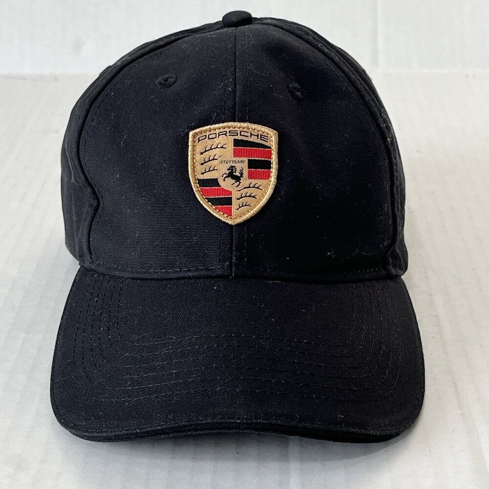 Porsche Design Hat Mens Strap Back Black Drivers Selection Sports Car Emblem Cap